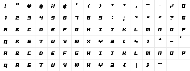 Samson Bold Oblique Regular Character Map Samson Bold Oblique Regular Character Map