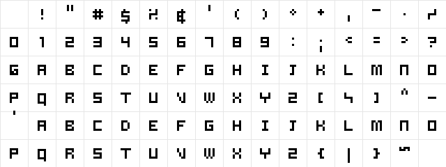 Samson Regular Character Map