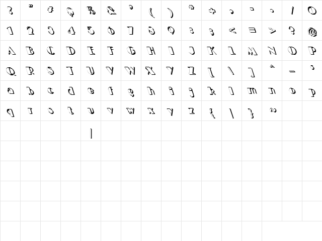Samspade 1 Regular Character Map Samspade 1 Regular Character Map