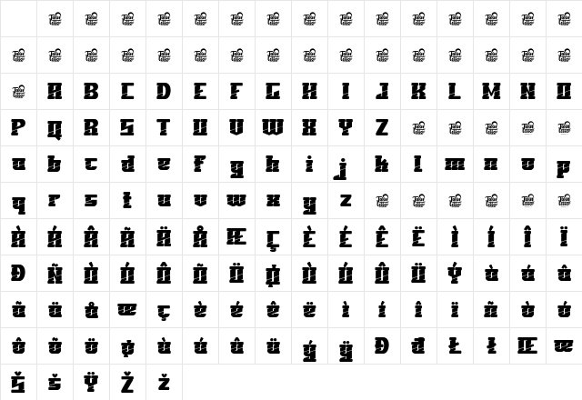 SANKOR Regular Character Map