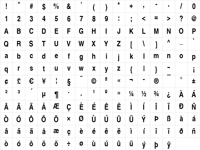Sans-PS-Cd Bold Character Map Sans-PS-Cd Bold Character Map
