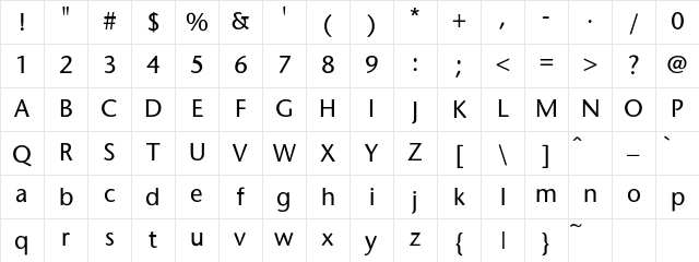 SapirSans Regular Character Map