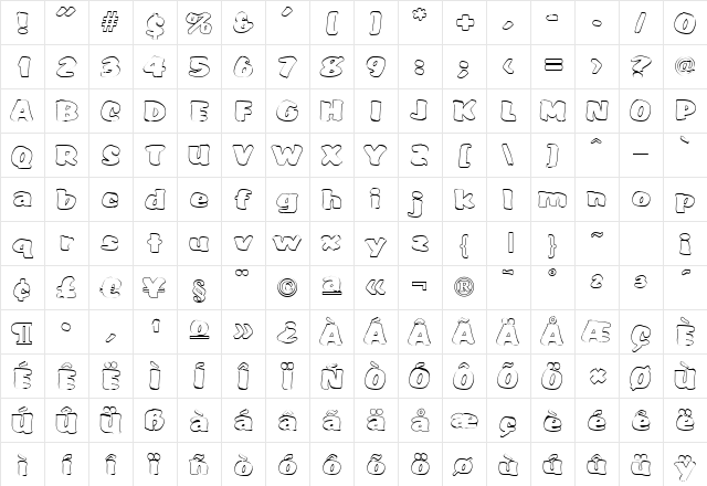 SarahBeckerOutline Normal Character Map SarahBeckerOutline Normal Character Map