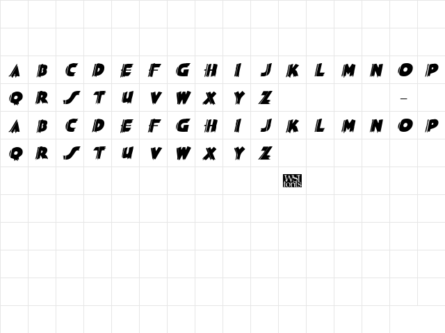 SashDisplayCaps Bold Italic Character Map