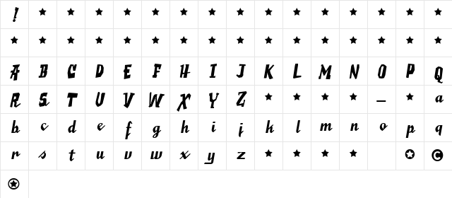 SaucyMillionaire Regular Character Map