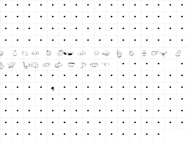 SaunaDingbats-Outline Regular Character Map