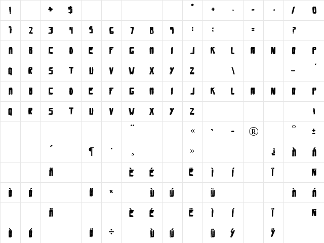 Savia Regular Character Map