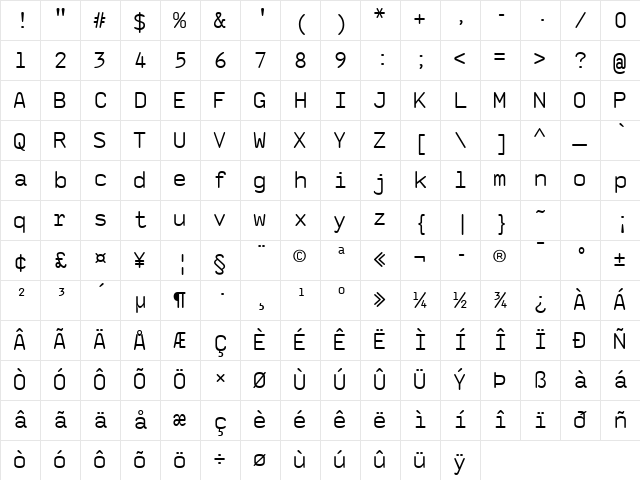 Tile Regular Character Map Tile Regular Character Map