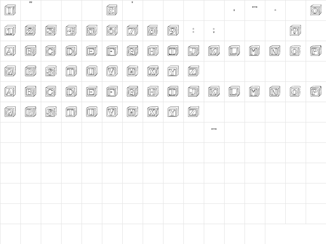 SBC Baby Blocks Regular Character Map