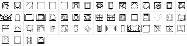 SC Stained Glass Regular Character Map