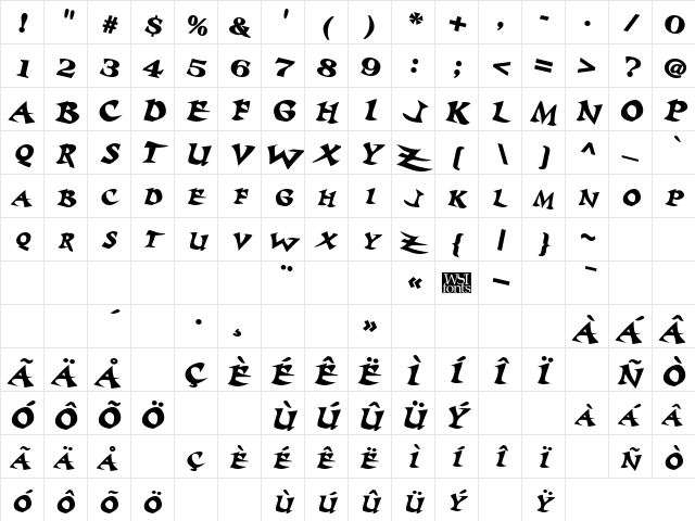 Baratz BoldItalic Character Map