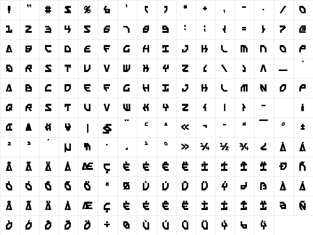 Scarab Script Bold Bold Character Map