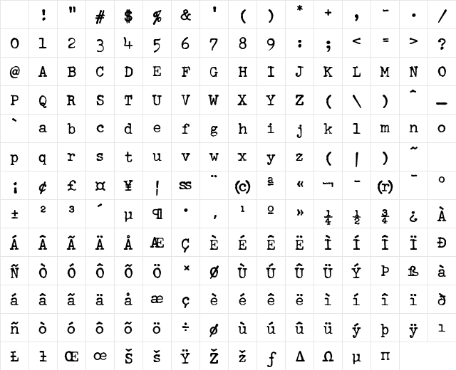 SchmutzICG Cleaned Character Map