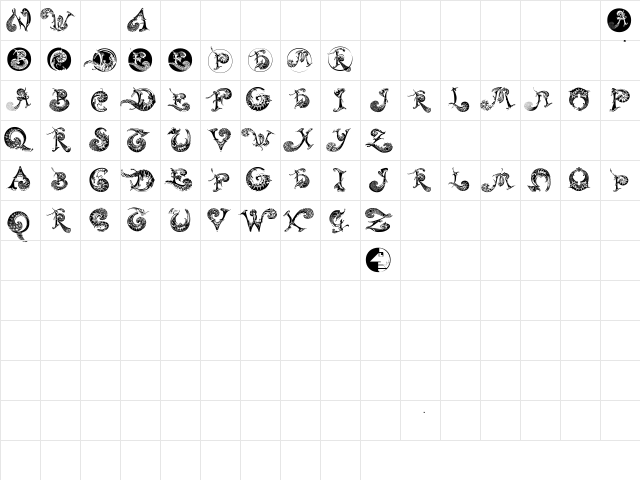 SchnoerkelCaps Regular Character Map