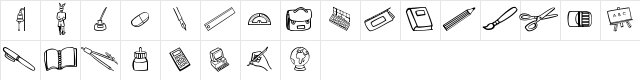 Schooldays Regular Character Map Schooldays Regular Character Map