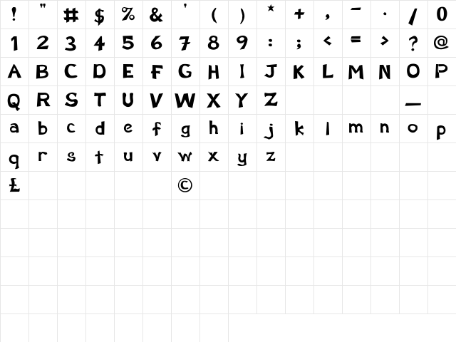 SchwarzWald Regular Character Map
