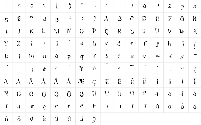 SchwennelLilaLL Regular Character Map SchwennelLilaLL Regular Character Map