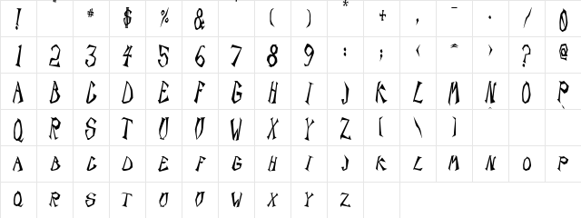 ScorpionCondensed Black Character Map