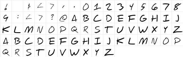 Scrawl Of The Chief Regular Character Map