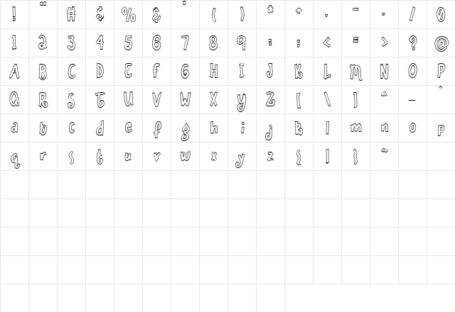 Scrap Color Me 5 Regular Character Map Scrap Color Me 5 Regular Character Map