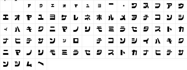 SCRAP KANA Character Map