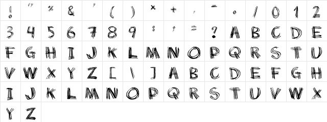 Scratch my back Regular Character Map