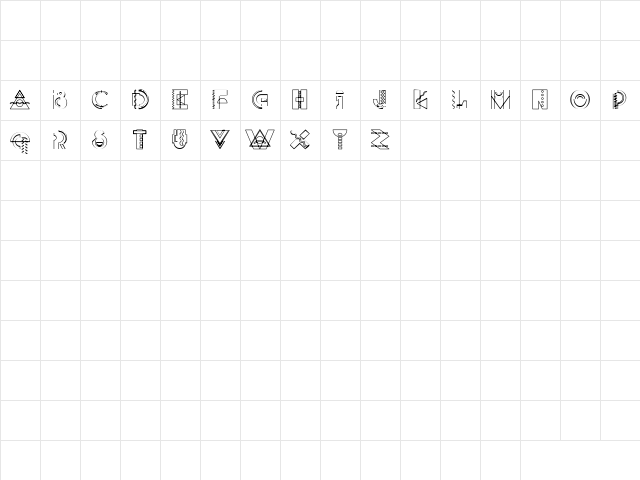 Screwy 1 Regular Character Map