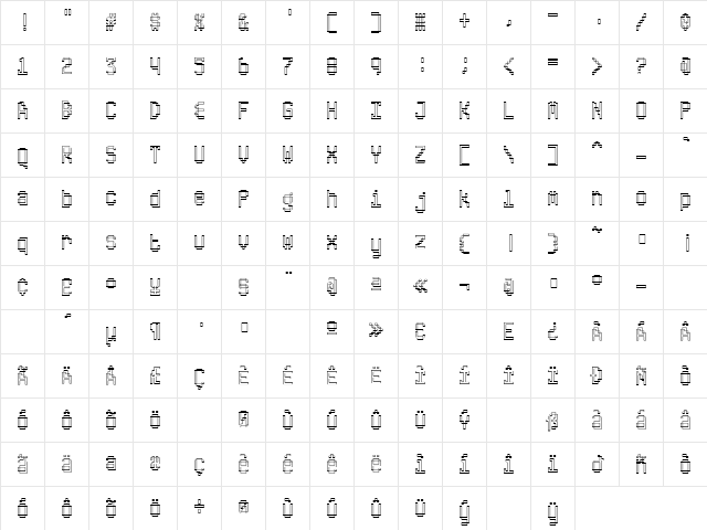 ABS Regular Character Map