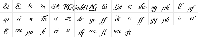 Scriptissimo Forte Ligature Regular Character Map Scriptissimo Forte Ligature Regular Character Map