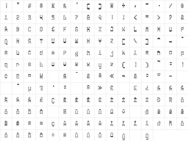 ABS Regular Character Map