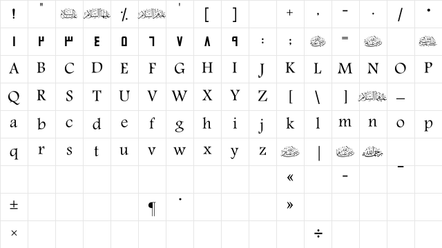 SC_SHARJAH REGULAR Character Map