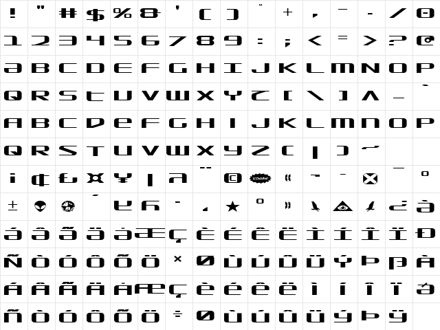SDF Expanded Expanded Character Map