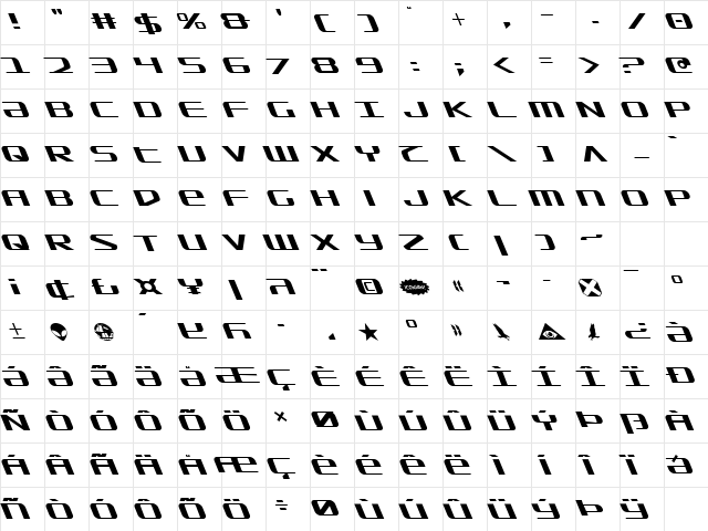 SDF Leftalic Leftalic Character Map