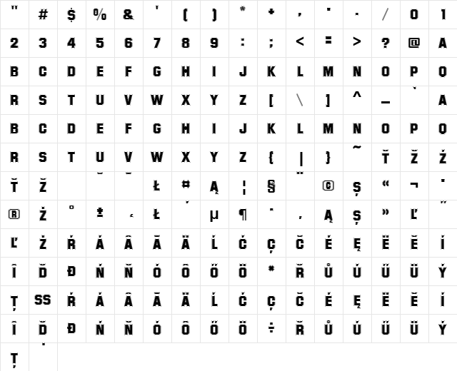 SuperstarDEE Regular Character Map