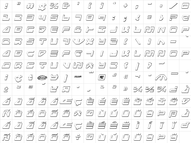 Searider Falcon 3D Italic Italic Character Map Searider Falcon 3D Italic Italic Character Map
