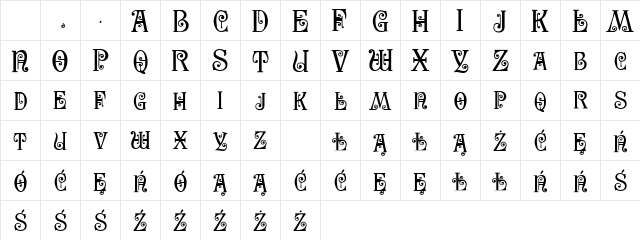 SecesjaP Normal Character Map SecesjaP Normal Character Map