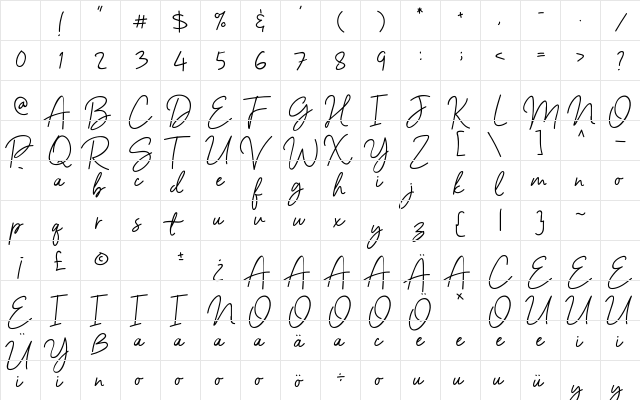 Barcelony Regular Character Map Barcelony Regular Character Map