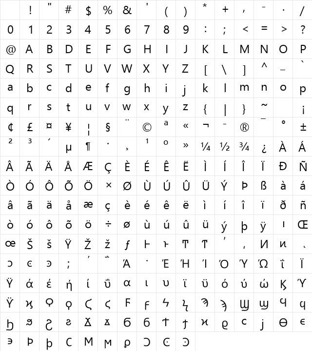 Segoe UI Historic Regular Character Map Segoe UI Historic Regular Character Map