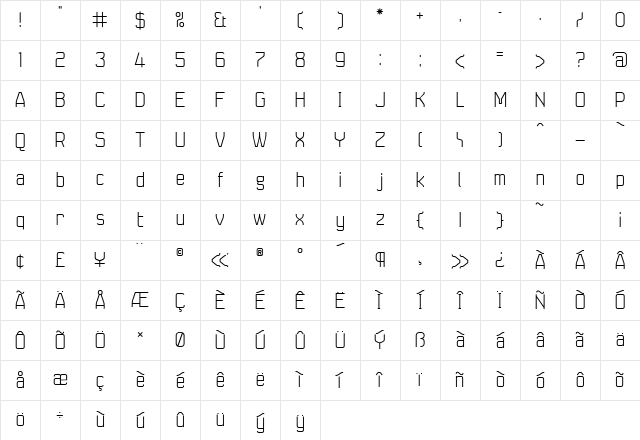 Seize Light Character Map