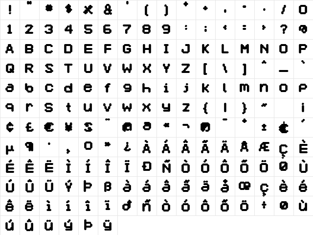 Selector Bold Character Map