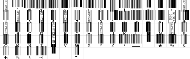 Barcode 3 of 9 Italic Character Map Barcode 3 of 9 Italic Character Map