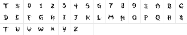 Sepulcra Regular Character Map