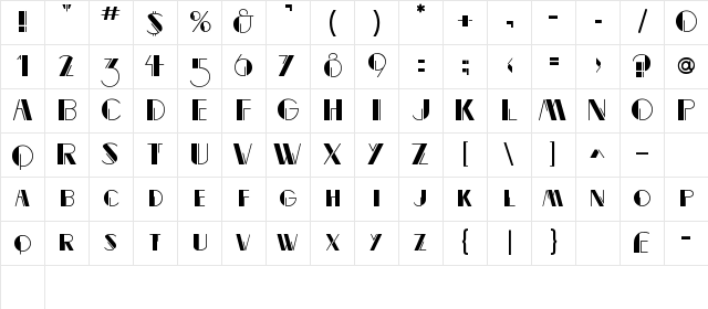 Serfin Regular Character Map Serfin Regular Character Map