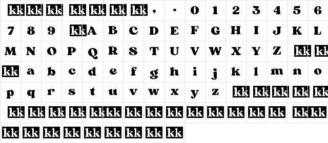 Sergio Trendy Regular Character Map Sergio Trendy Regular Character Map