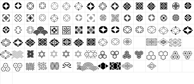 Seven Treasures Ornmnt ITC TT Regular Character Map