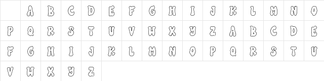 SEVENTIES GROOVY LINE Regular Character Map