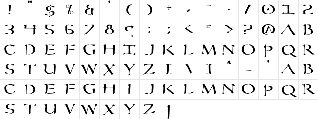 Sever Regular Character Map Sever Regular Character Map