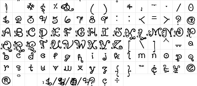 SexyRexy Regular Character Map SexyRexy Regular Character Map