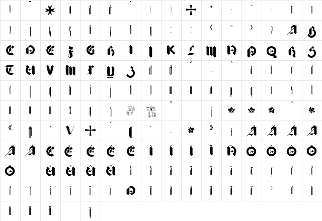 Barnbrook Regular Character Map Barnbrook Regular Character Map