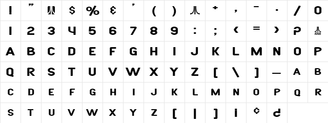 SF Atarian System Extended Bold Character Map